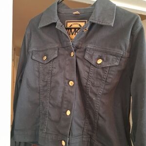 Michael Kors Navy Jean Jacket with Gold Buttons